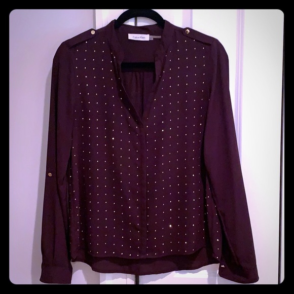 Wine and gold Calvin Klein blouse - Picture 1 of 1